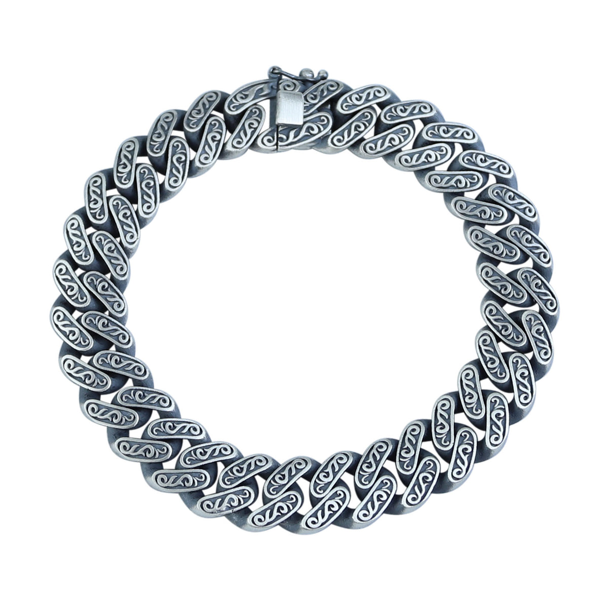 Solid 10MM 925 Sterling Silver Bracelet, Curb Chain Bracelet , Silver Vintage Heavy Men Chain Bracelet