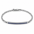 925 Sterling Silver Byzantine Sapphire Gemstone Bracelet for Men