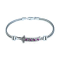 925 Silver Chain Zulfiqar Bracelet, Ruby Stone Sword Bracelet, Hz. Ali's Zulfiqar Chain Bracelet