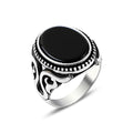 Anillo Hombre Plata Hecho a Mano Piedra Onix