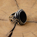 Anillo Hombre Plata Hecho a Mano Piedra Onix