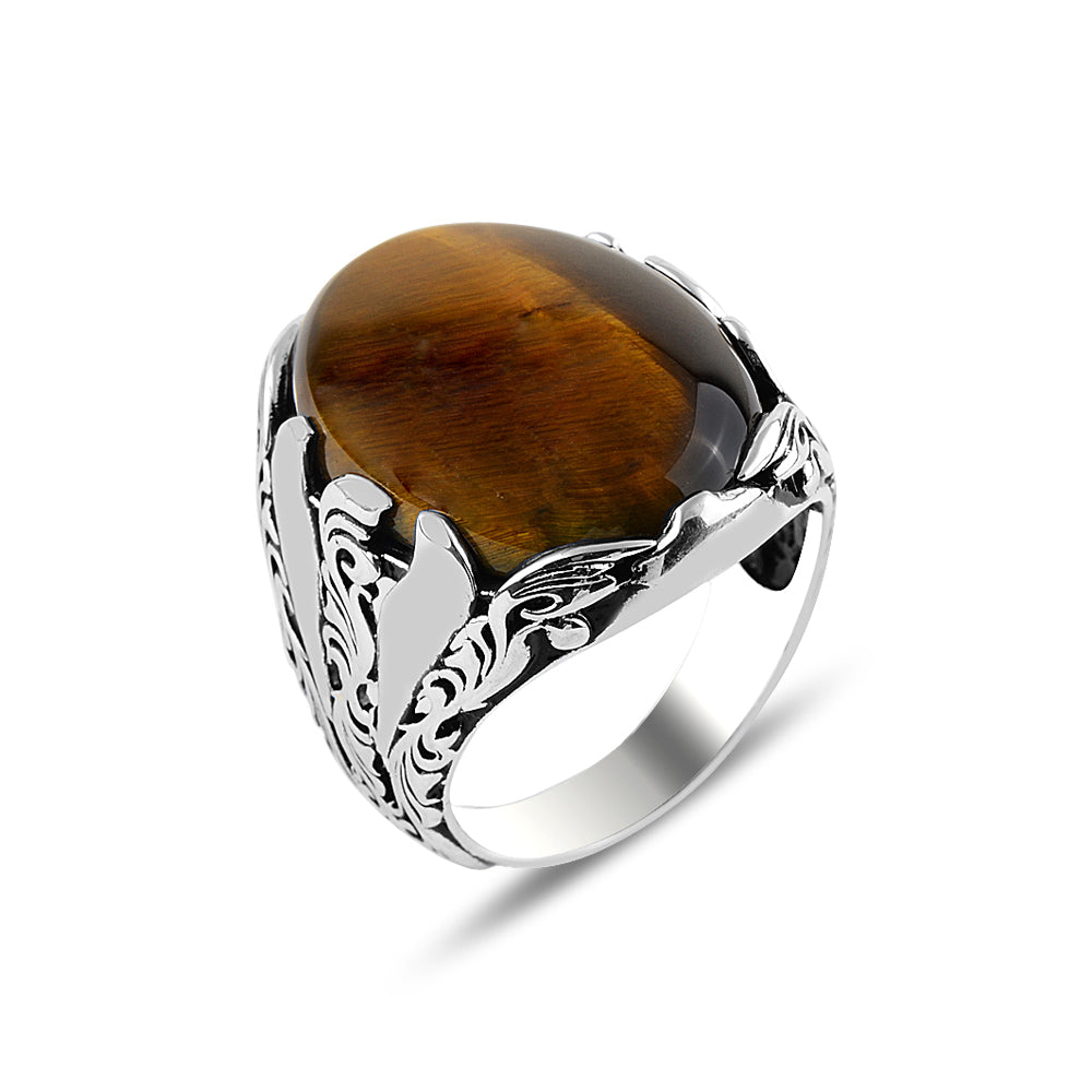 Silver Handmade Tiger Eye Stone Ring
