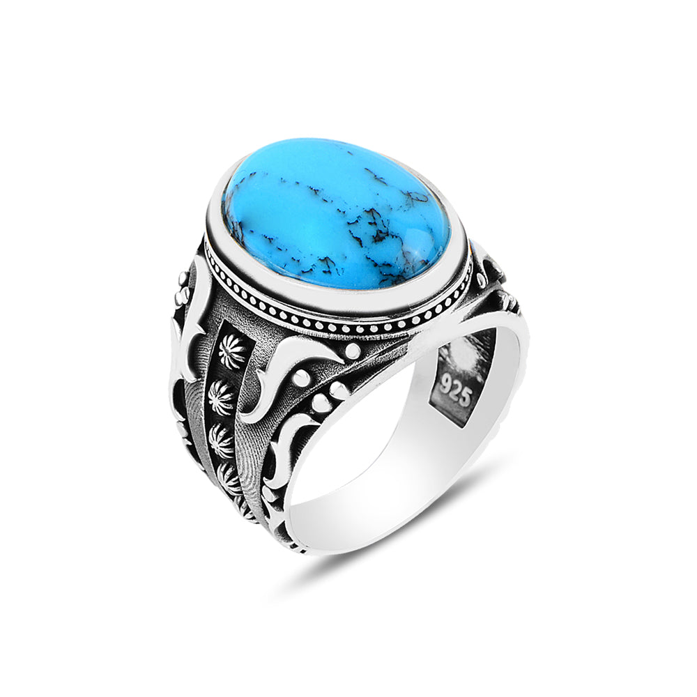 Men Silver Handmade Turquoise Ring