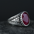 925 Men Handmade Natural Ruby Gemstone Handmade Ring