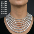 925 Sterling Silver VVS Moissanite Tennis Chain Necklace