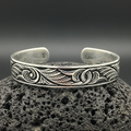 925 Sterling Silver Heavy Handmade Engraved Cuff Bracelet