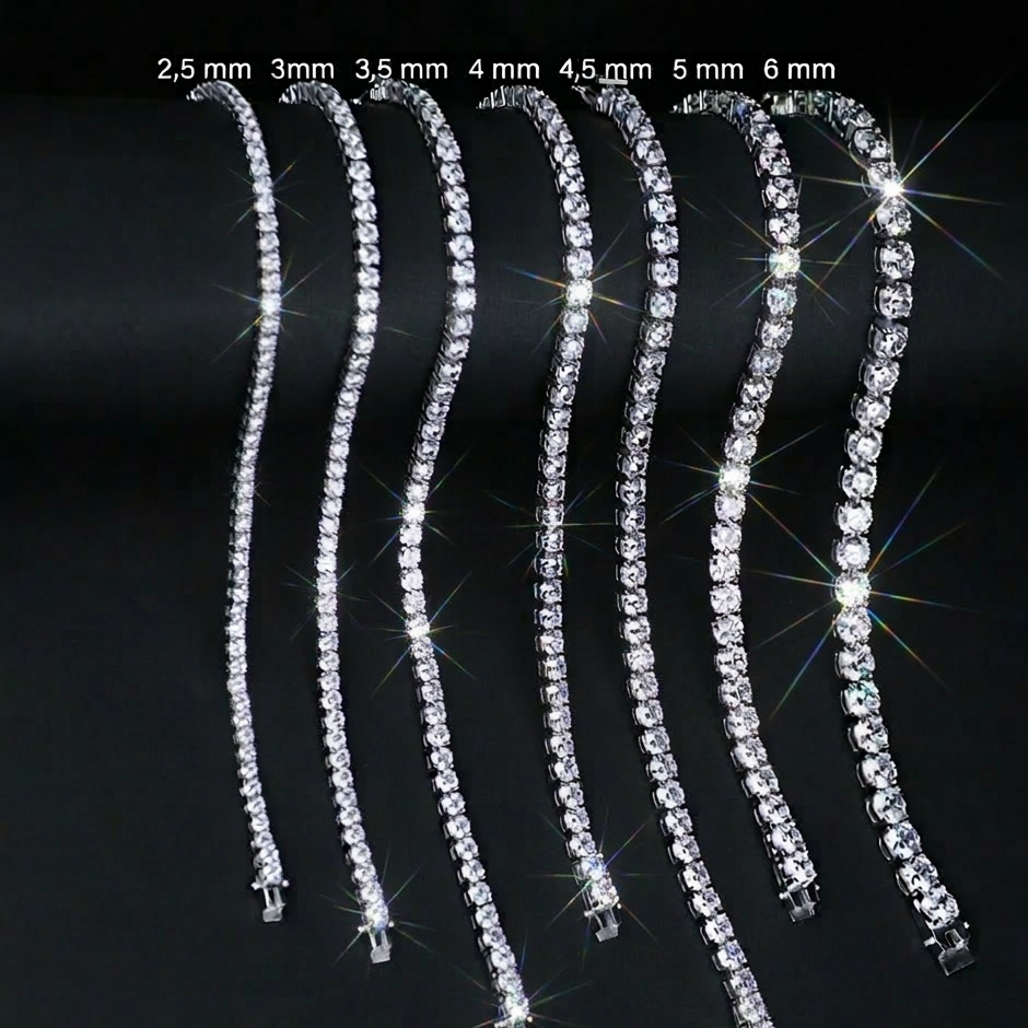925 Sterling Silver Ideal Cut Moissanite Silver Ice Out Tennis Bracelet