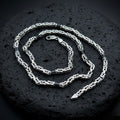 925 Solid Square Byzantine Onyx 5MM Bali Byzantine Chain Necklace