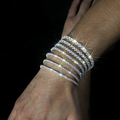 925 Sterling Silver Ideal Cut Moissanite Silver Ice Out Tennis Bracelet