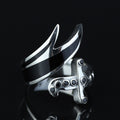 925 Sterling Silver Zulfiqar Sword Ring with Black Onyx for Men