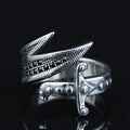 925 Sterling Silver Zulfiqar Sword Ring with Black Onyx for Men