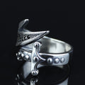 925 Sterling Silver Zulfiqar Sword Ring with Black Onyx for Men