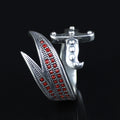 925 Sterling Silver Adjustable Zulfiqar Sword Ring with Ruby Stone