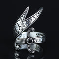 925 Sterling Silver Oxidized Double Zulfiqar Sword Ring