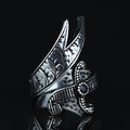 925 Sterling Silver Oxidized Double Zulfiqar Sword Ring
