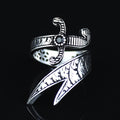 925 Sterling Silver Oxidized Double Zulfiqar Sword Ring
