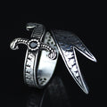 925 Sterling Silver Oxidized Double Zulfiqar Sword Ring