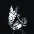 925 Sterling Silver Oxidized Double Zulfiqar Sword Ring