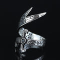 925 Sterling Silver Engraved Double Zulfiqar Sword Ring