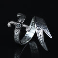 925 Sterling Silver Engraved Double Zulfiqar Sword Ring