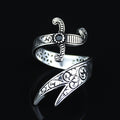 925 Sterling Silver Engraved Double Zulfiqar Sword Ring