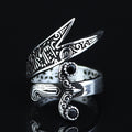 925 Sterling Silver Black Stone Zulfiqar Sword Ring for Men