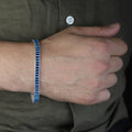 Silver Aquamarine Tennis Bracelet, Men Aquamarine Tennis Bracelet, Baguette Men Tennis Link Bracelet