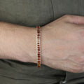 925 Silver Garnet Gemstone Bracelet, Elegant Square Ruby Tennis Bracelet, Mens Ruby Link Chain