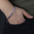 925 Silver Amethyst Tennis Bracelet, Men Silver Tennis Bracelet, Men Luxury Tennis Chain
