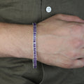 925 Silver Amethyst Tennis Bracelet, Men Silver Tennis Bracelet, Men Luxury Tennis Chain