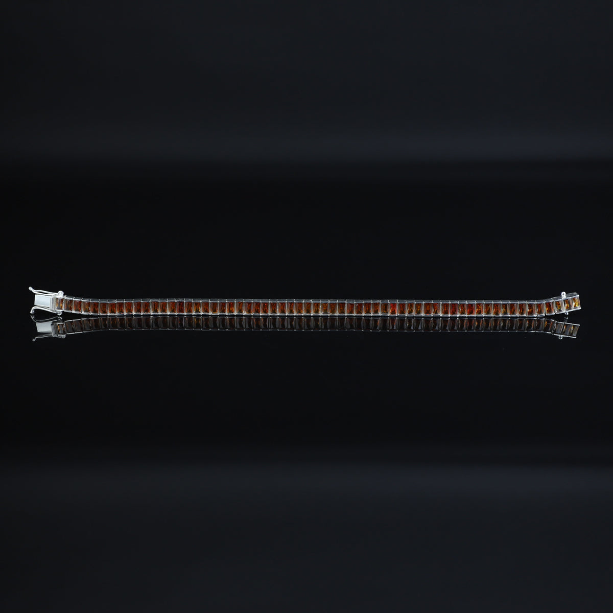 925 Silver Garnet Gemstone Bracelet, Elegant Square Ruby Tennis Bracelet, Mens Ruby Link Chain