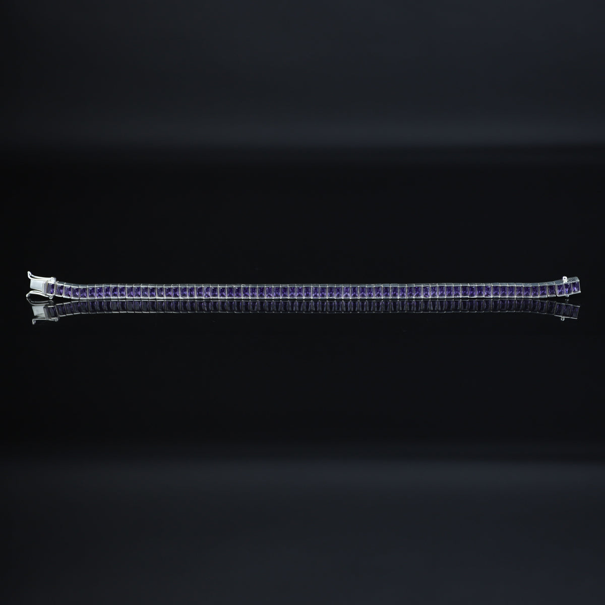925 Silver Amethyst Tennis Bracelet, Men Silver Tennis Bracelet, Men Luxury Tennis Chain