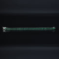 925 Silver Unisex Emerald Tennis Bracelet, Baguette Cut Green Link Tennis Bracelet, Luxury Tennis Bracelet