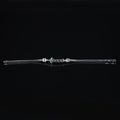 Men Silver Emerald Sword Chain Bracelet, Silver Zulfiqar Sword Bracelet