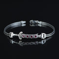 925 Silver Chain Zulfiqar Bracelet, Ruby Stone Sword Bracelet, Hz. Ali's Zulfiqar Chain Bracelet
