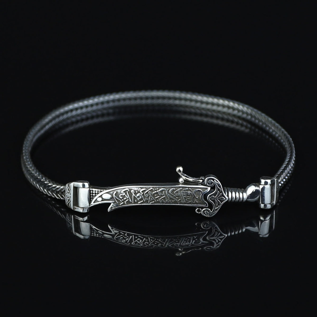 925 Silver Zulfiqar Sword Bracelet, Hz Ali Zulfiqar Chain Bracelet, Foxtail Sword Bracelet