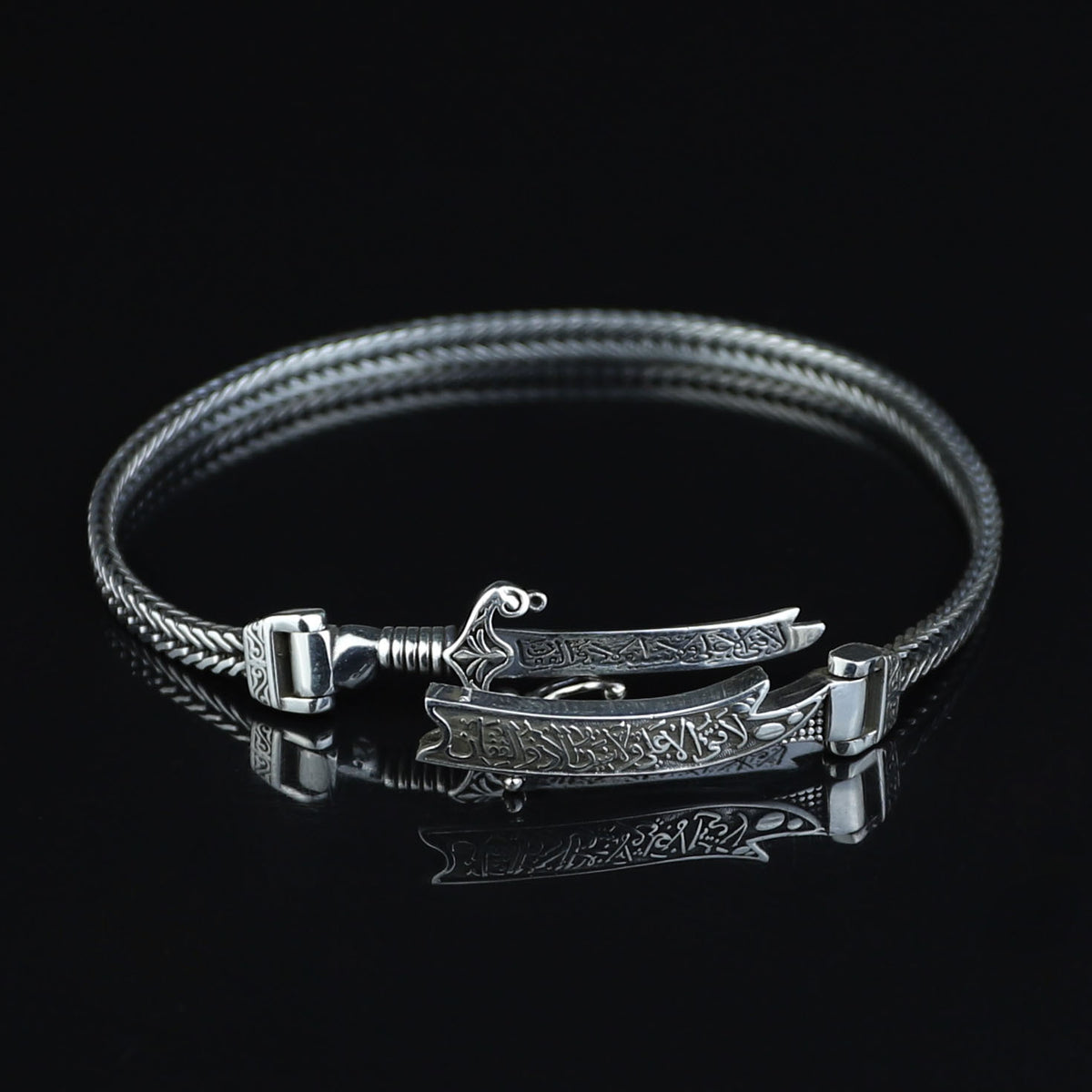 925 Silver Zulfiqar Sword Bracelet, Hz Ali Zulfiqar Chain Bracelet, Foxtail Sword Bracelet