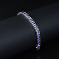 925 Silver Amethyst Tennis Bracelet, Men Silver Tennis Bracelet, Men Luxury Tennis Chain