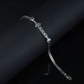 Men Silver Emerald Sword Chain Bracelet, Silver Zulfiqar Sword Bracelet