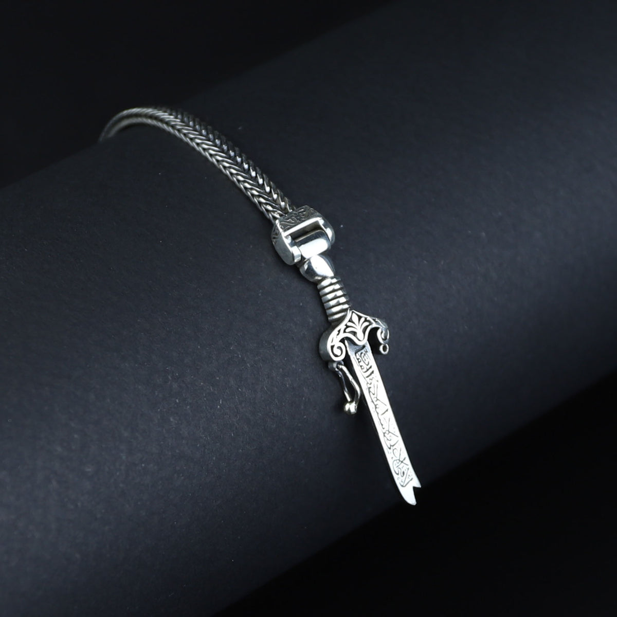 925 Silver Zulfiqar Sword Bracelet, Hz Ali Zulfiqar Chain Bracelet, Foxtail Sword Bracelet