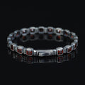 Men Silver Ruby Hand-Engraved Bracelet, Garnet Stone Chain Bracelet, Mens Ruby Link Chain Men Bracelet, Silver Vintage Bracelet, Men Gift