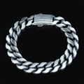 Silver 12MM Handmade Chain Bracelet, Elegant Men Chain Bracelet,Cuban Link Chain Bracelet, Perfect Men's Bracelet, Gift For Men