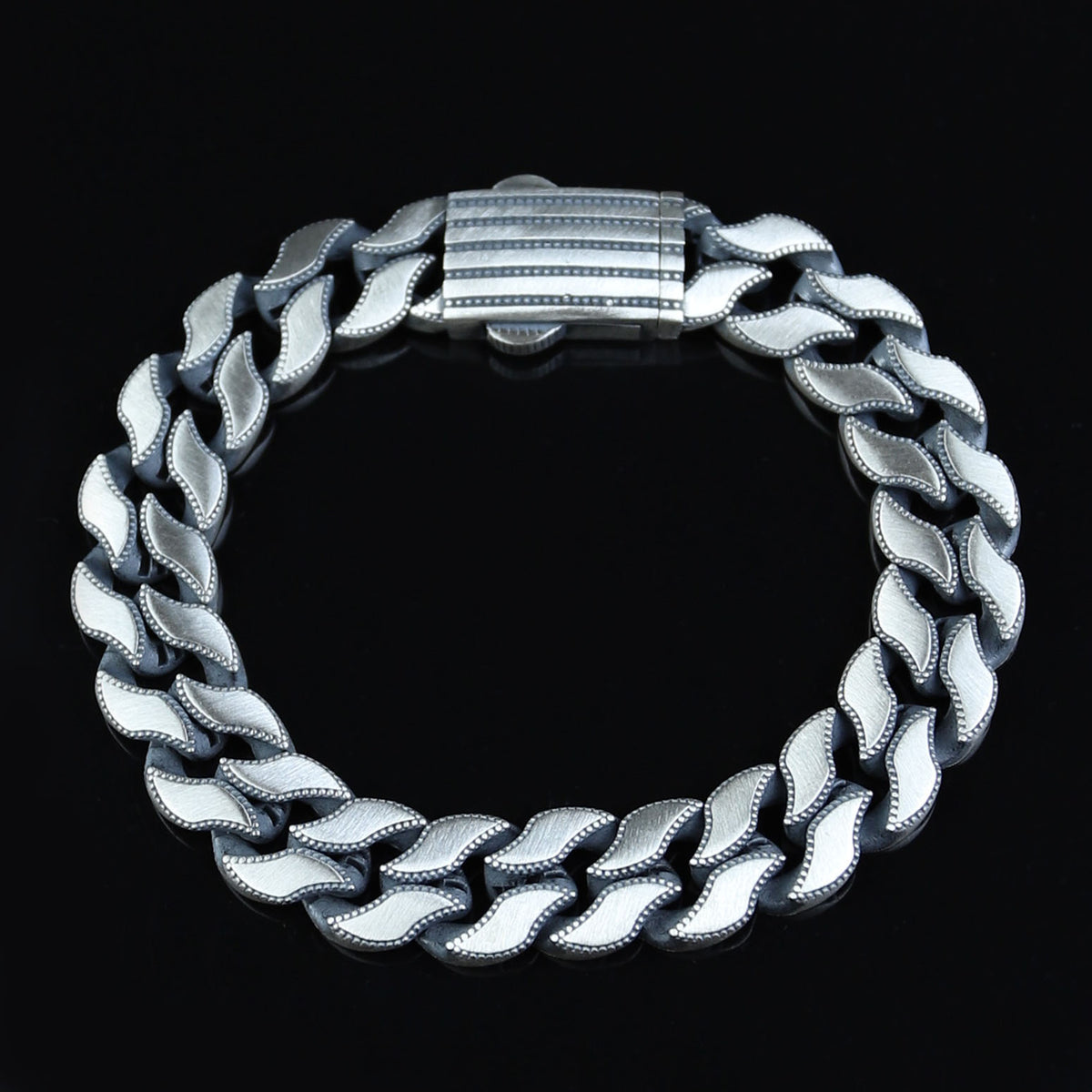 Silver 12MM Handmade Chain Bracelet, Elegant Men Chain Bracelet,Cuban Link Chain Bracelet, Perfect Men's Bracelet, Gift For Men