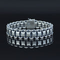 925 Silver Solid Heavy Chain Bracelet, Biker Heavy Chain Bracelet, 12MM Cuban Link Chain Bracelet, Handmade Men Chain
