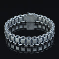 925 Silver Solid Heavy Chain Bracelet, Biker Heavy Chain Bracelet, 12MM Cuban Link Chain Bracelet, Handmade Men Chain