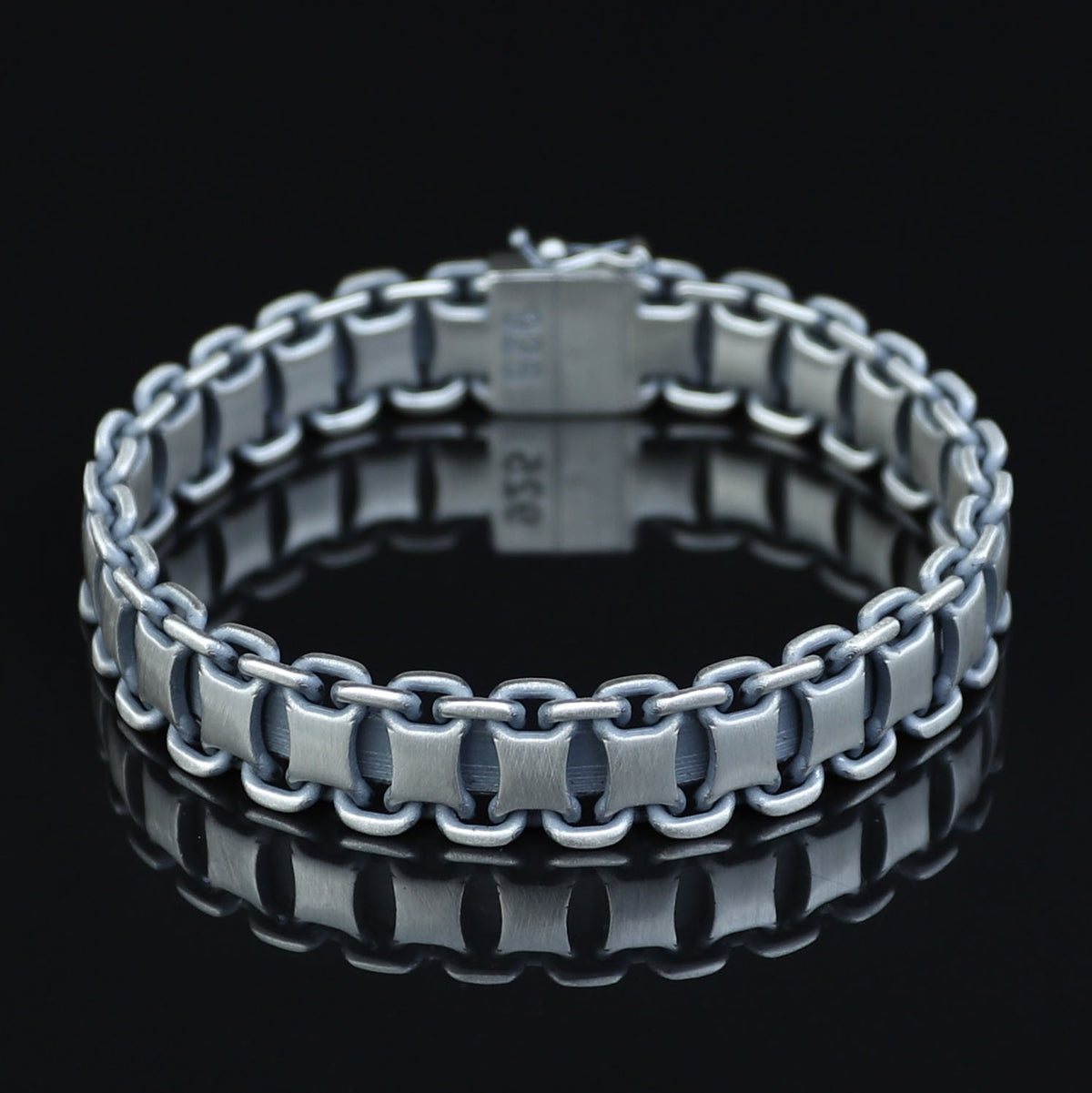 925 Silver Solid Heavy Chain Bracelet, Biker Heavy Chain Bracelet, 12MM Cuban Link Chain Bracelet, Handmade Men Chain