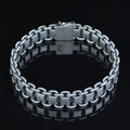 925 Silver Solid Heavy Chain Bracelet, Biker Heavy Chain Bracelet, 12MM Cuban Link Chain Bracelet, Handmade Men Chain