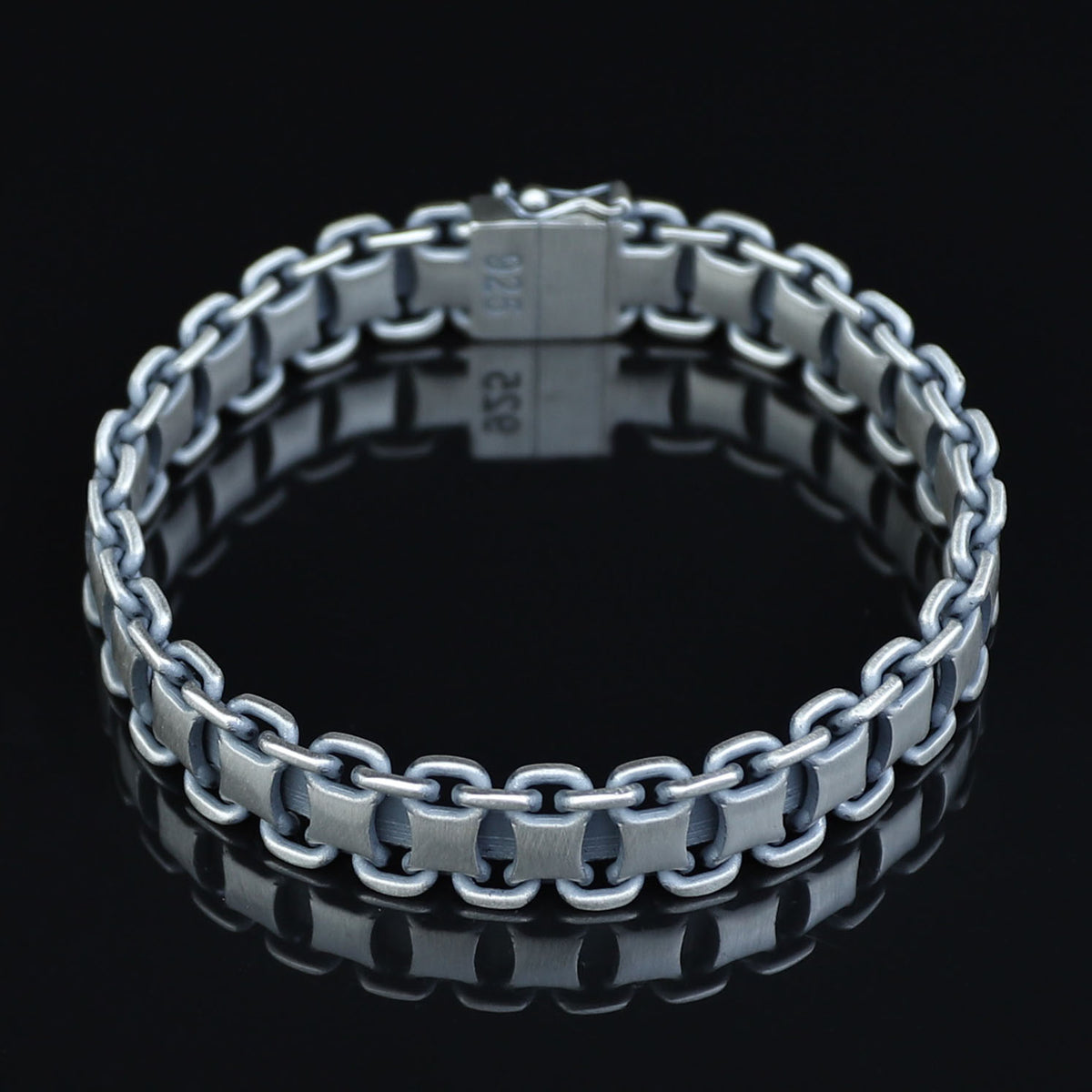 925 Silver Solid Heavy Chain Bracelet, Biker Heavy Chain Bracelet, 12MM Cuban Link Chain Bracelet, Handmade Men Chain