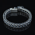 925 Men Silver Chain Bracelet, 12MM Braided Oxized Solid Silver Chain, Onyx Men Chain Heavy Bracelet, Bracelets For Men, 925 Silver