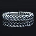 925 Men Silver Chain Bracelet, 12MM Braided Oxized Solid Silver Chain, Onyx Men Chain Heavy Bracelet, Bracelets For Men, 925 Silver